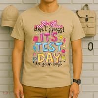 Dont Stress Pencil Coquette Bow Rock The Test Testing Day T-Shirt thumb 6