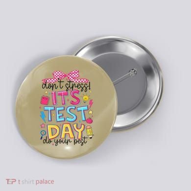 Dont Stress Pencil Coquette Bow Rock The Test Testing Day Button