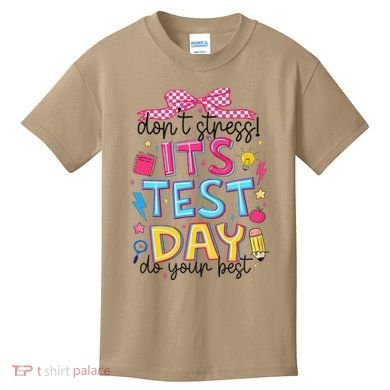 Dont Stress Pencil Coquette Bow Rock The Test Testing Day Kids T-Shirt