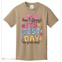 Dont Stress Pencil Coquette Bow Rock The Test Testing Day Kids T-Shirt thumb 0
