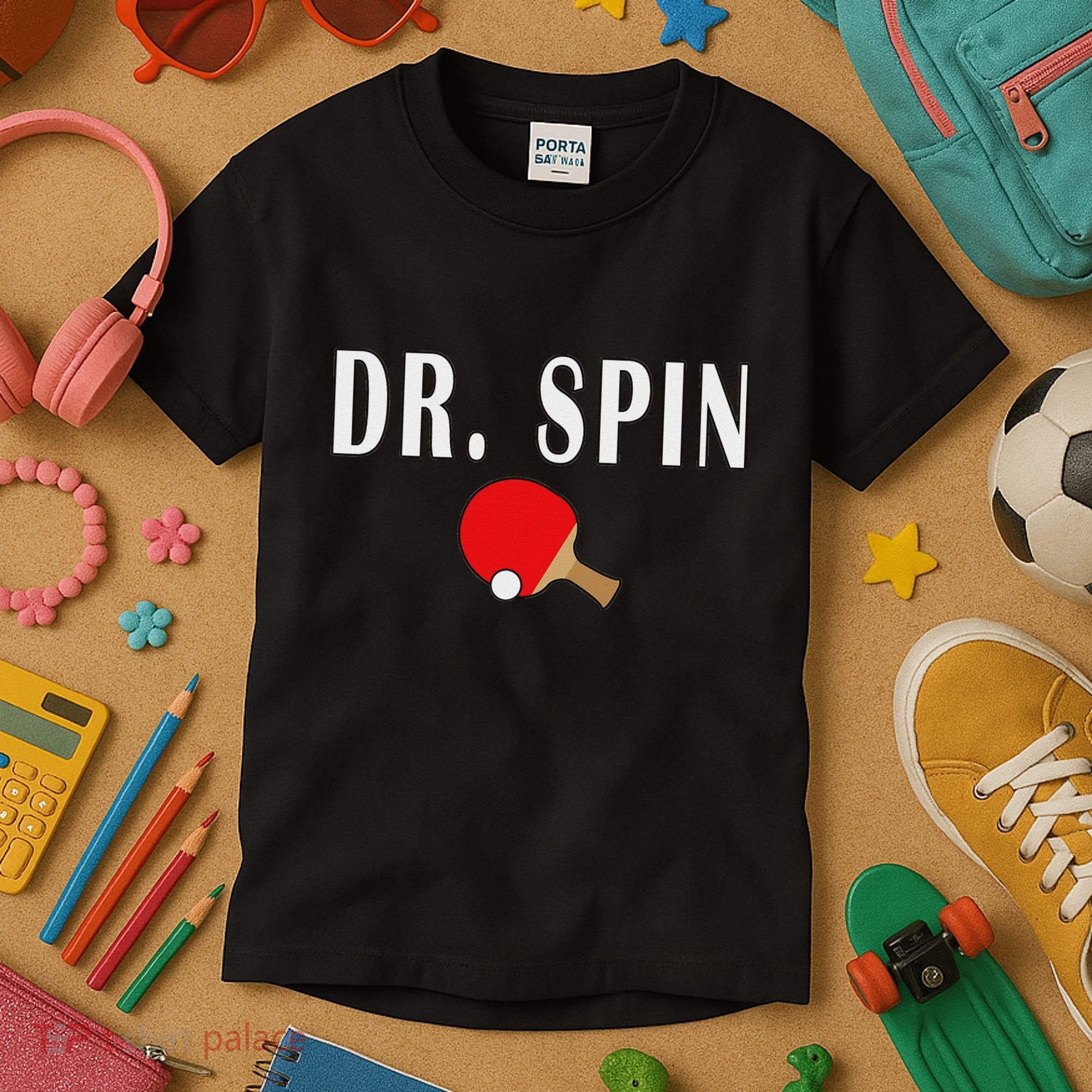 Dr. Spin Ping Pong Table Tennis Kids T-Shirt