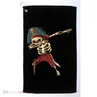 Dabbing Skeleton Pirate Halloween Dab Gift Golf Towel thumb 0