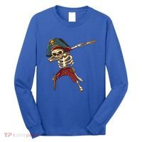 Dabbing Skeleton Pirate Halloween Dab Gift Long Sleeve Shirt thumb 0