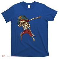 Dabbing Skeleton Pirate Halloween Dab Gift T-Shirt thumb 0