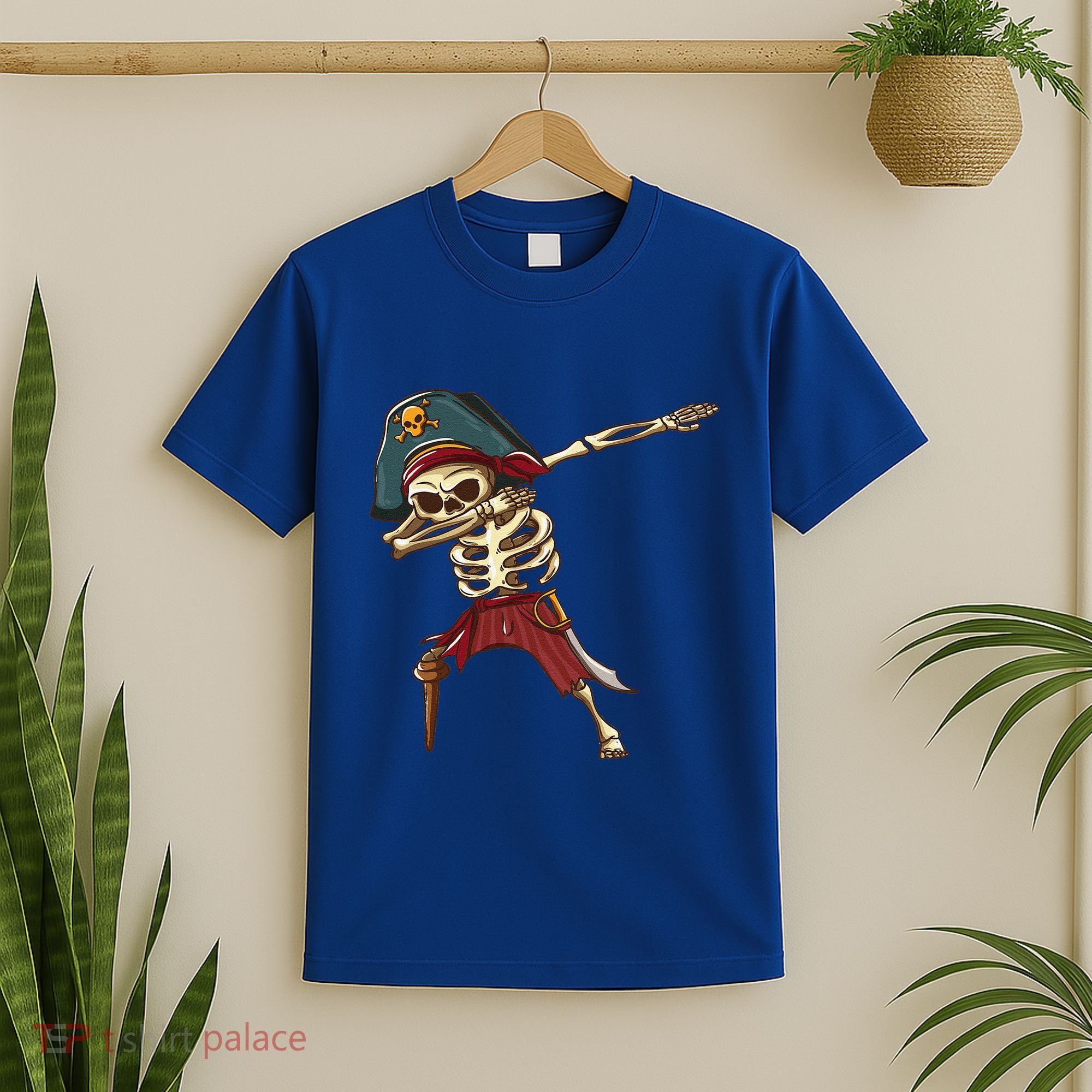 Dabbing Skeleton Pirate Halloween Dab Gift T-Shirt
