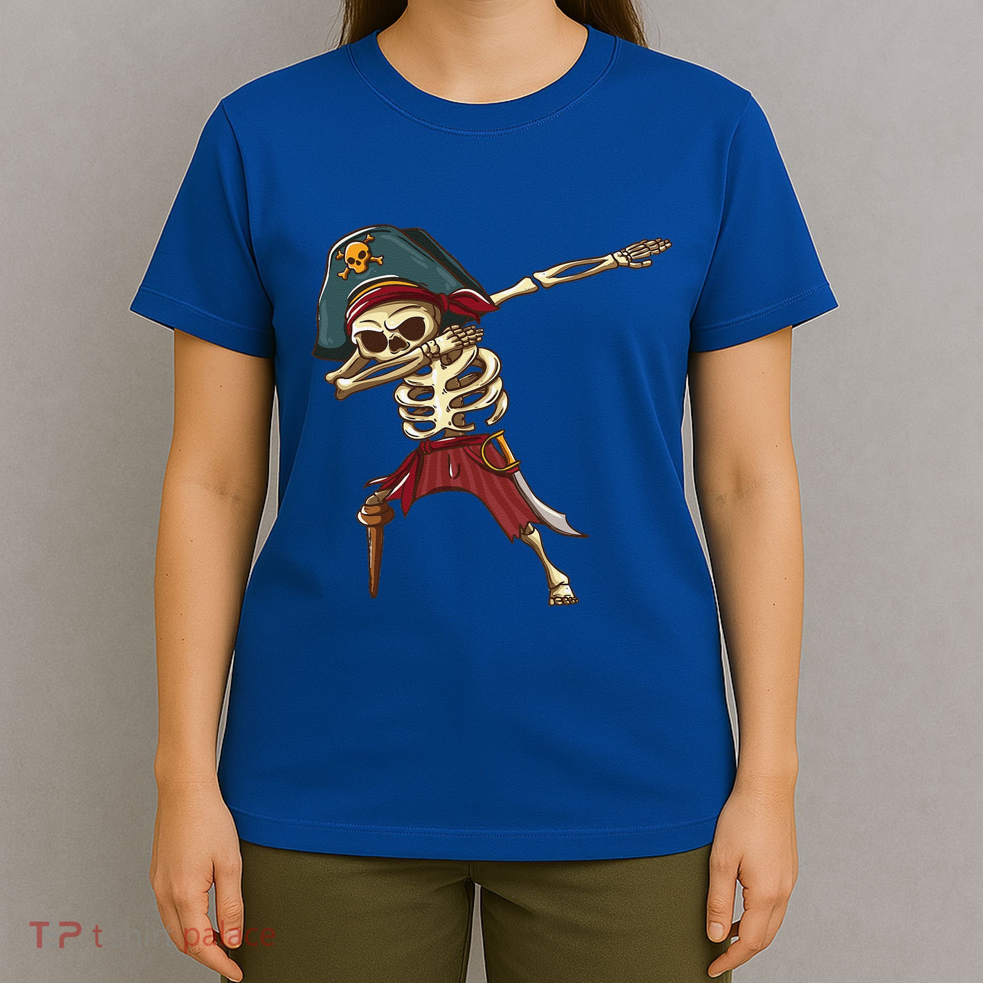 Dabbing Skeleton Pirate Halloween Dab Gift T-Shirt