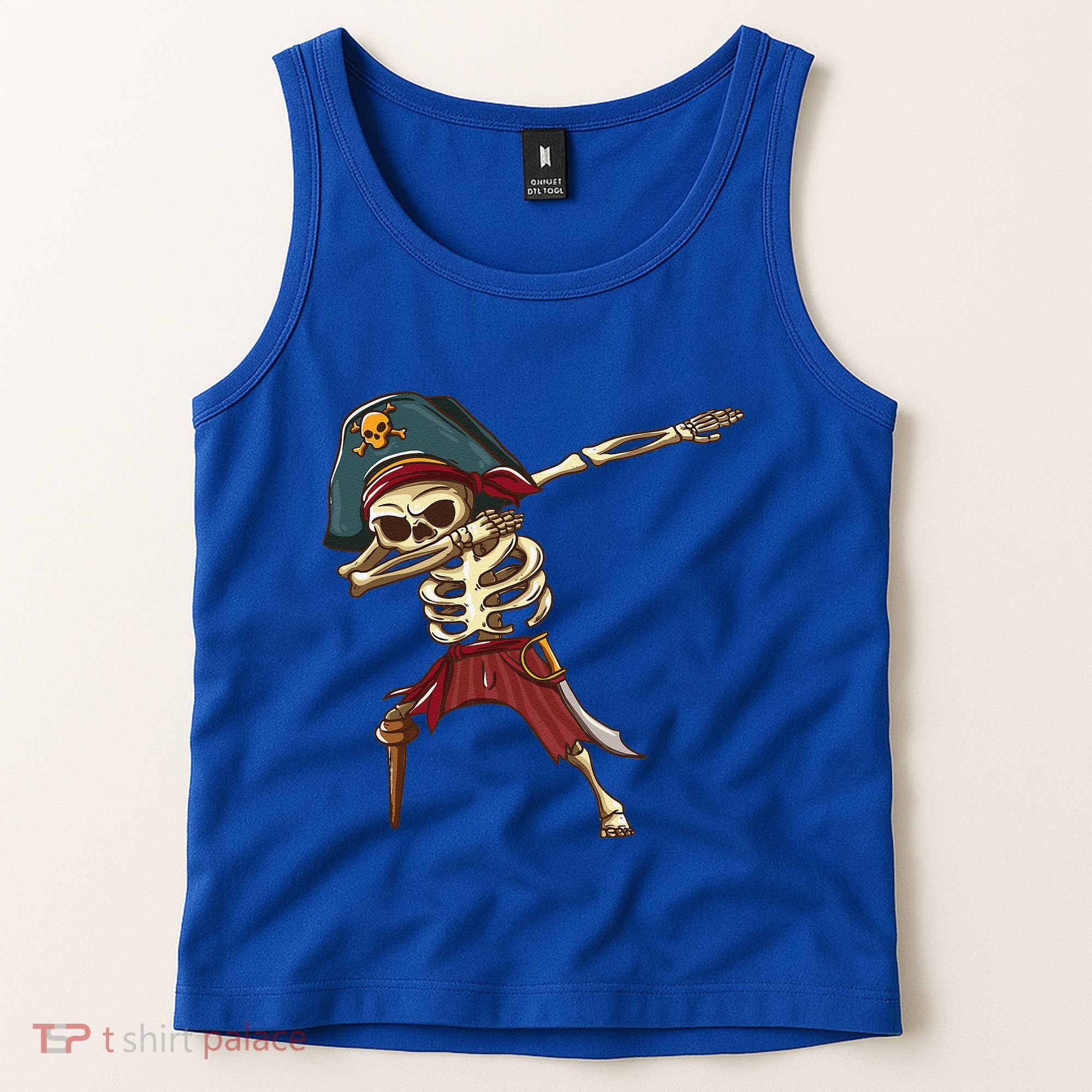 Dabbing Skeleton Pirate Halloween Dab Gift Tank Top