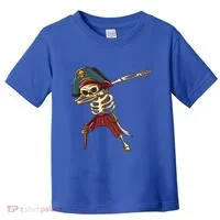 Dabbing Skeleton Pirate Halloween Dab Gift Toddler T-Shirt thumb 0