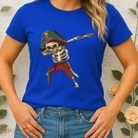 Dabbing Skeleton Pirate Halloween Dab Gift Women's T-Shirt thumb 2