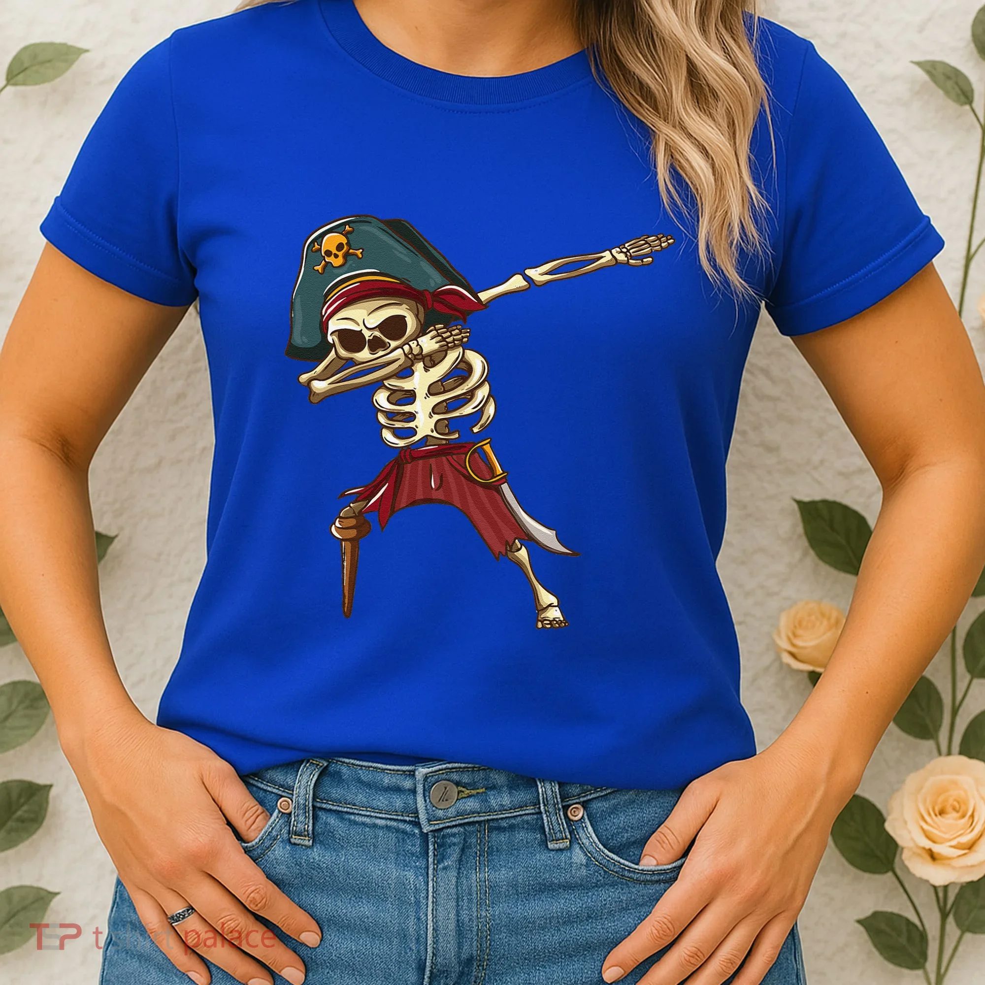 Dabbing Skeleton Pirate Halloween Dab Gift Women's T-Shirt
