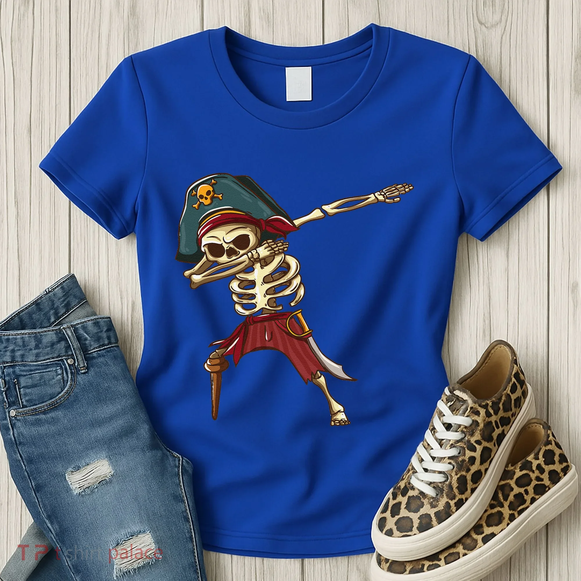 Dabbing Skeleton Pirate Halloween Dab Gift Women's T-Shirt