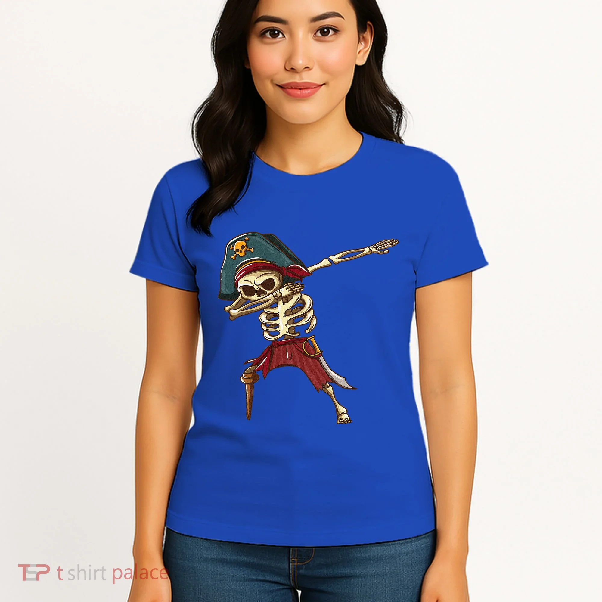 Dabbing Skeleton Pirate Halloween Dab Gift Women's T-Shirt