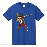 Dabbing Skeleton Pirate Halloween Dab Gift Kids T-Shirt thumb 0