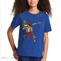 Dabbing Skeleton Pirate Halloween Dab Gift Kids T-Shirt thumb 2