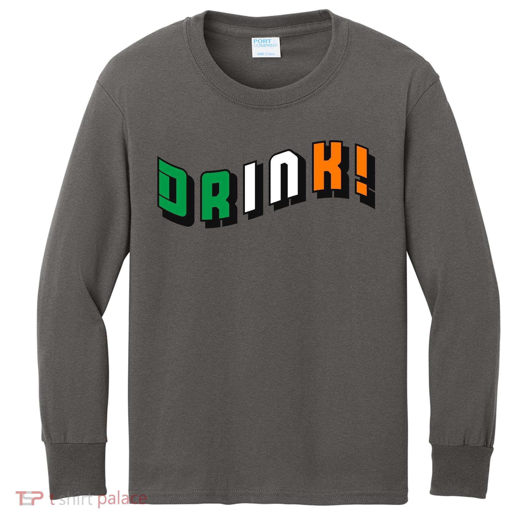 Drink St Patricks' Day Kids Long Sleeve Shirt