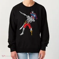 Dabbing Skeleton Pirate Halloween Funny Gift Women's Sweatshirt thumb 0