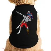 Dabbing Skeleton Pirate Halloween Funny Gift Doggie Tank thumb 0