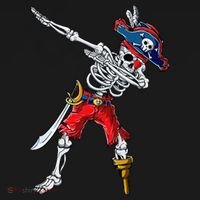 Dabbing Skeleton Pirate Halloween Funny Gift Pajama Set thumb 2