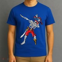 Dabbing Skeleton Pirate Halloween Funny Gift T-Shirt thumb 3