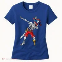 Dabbing Skeleton Pirate Halloween Funny Gift Women's T-Shirt thumb 0