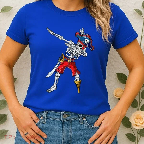 Dabbing Skeleton Pirate Halloween Funny Gift Women's T-Shirt