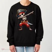 Dabbing Skeleton Pirate Halloween Pirate Women's Sweatshirt thumb 0