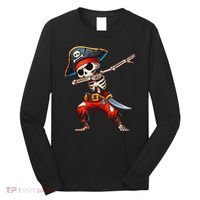 Dabbing Skeleton Pirate Halloween Pirate Long Sleeve Shirt thumb 0