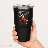 Dabbing Skeleton Pirate Halloween Pirate Tumbler thumb 2