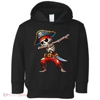 Dabbing Skeleton Pirate Halloween Pirate Toddler Hoodie thumb 0