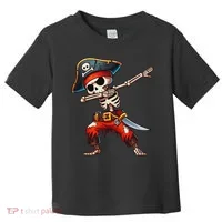 Dabbing Skeleton Pirate Halloween Pirate Toddler T-Shirt thumb 0