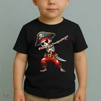 Dabbing Skeleton Pirate Halloween Pirate Toddler T-Shirt thumb 2