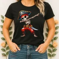 Dabbing Skeleton Pirate Halloween Pirate Women's T-Shirt thumb 2