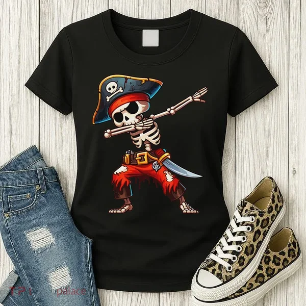 Dabbing Skeleton Pirate Halloween Pirate Women's T-Shirt