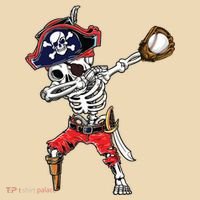Dabbing Skeleton Pirate Baseball Ball Halloween Costume T-Shirt thumb 2