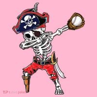 Dabbing Skeleton Pirate Baseball Ball Halloween Costume Coaster thumb 2
