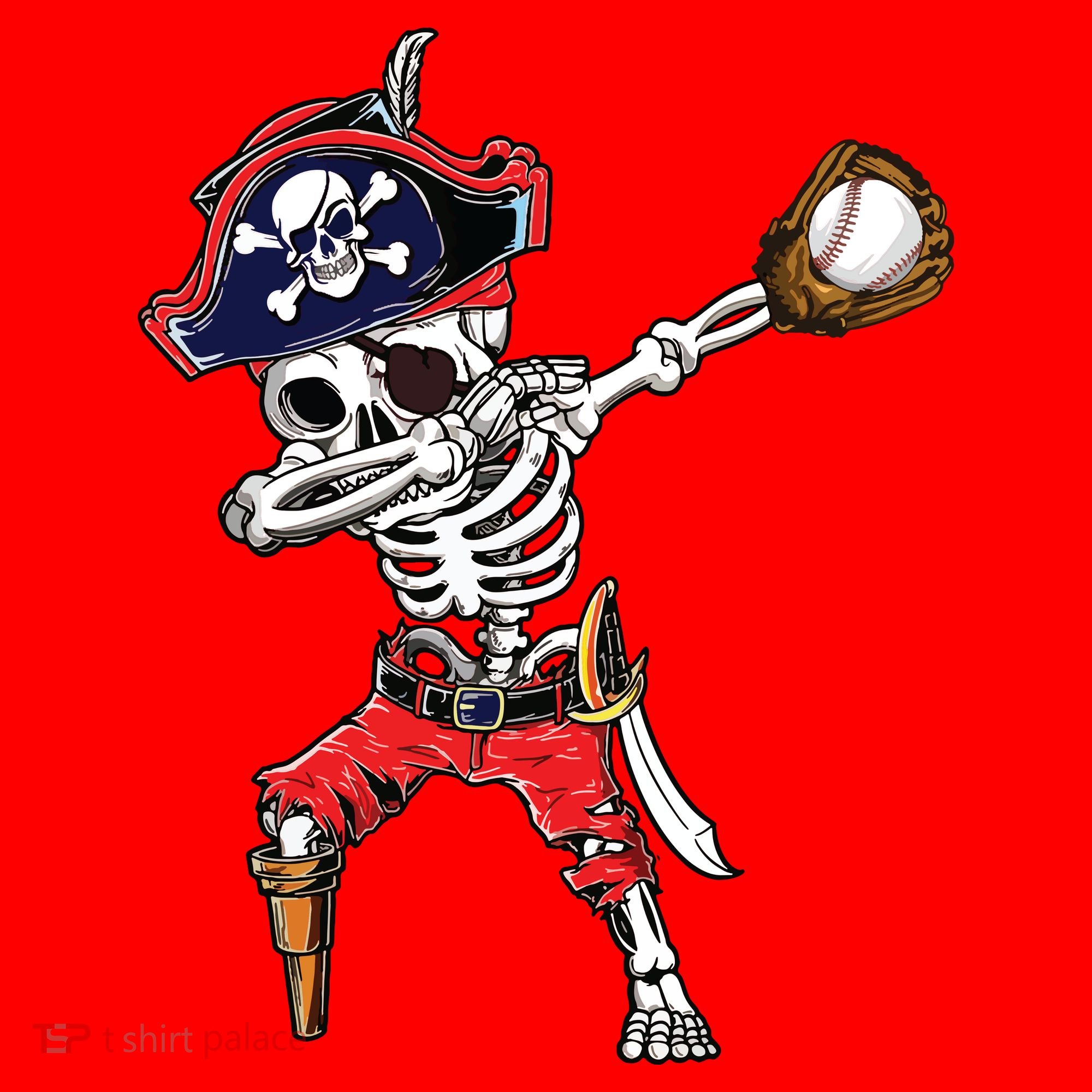 Dabbing Skeleton Pirate Baseball Ball Halloween Costume Santa Hat