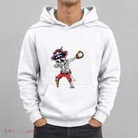 Dabbing Skeleton Pirate Baseball Ball Halloween Costume Hoodie thumb 0