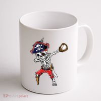 Dabbing Skeleton Pirate Baseball Ball Halloween Costume Coffee Mug thumb 1