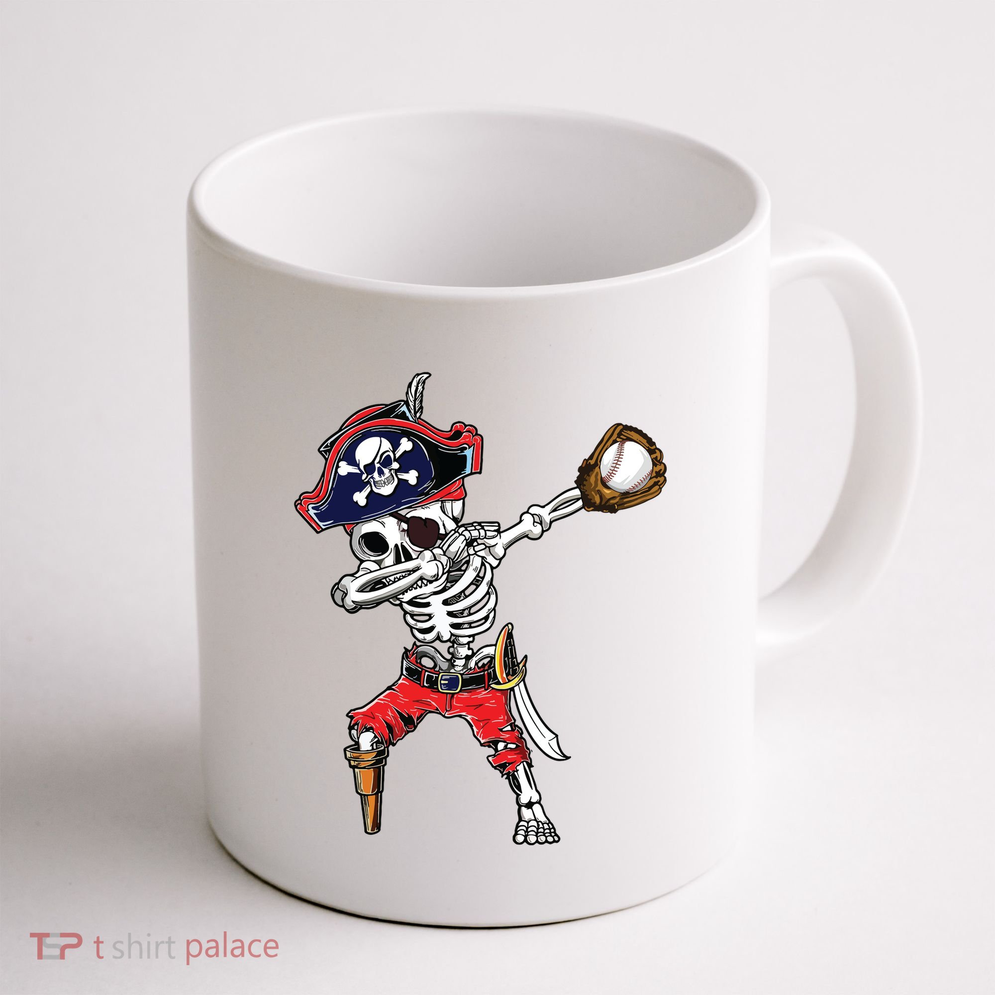 Dabbing Skeleton Pirate Baseball Ball Halloween Costume Coffee Mug