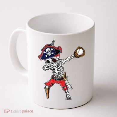 Dabbing Skeleton Pirate Baseball Ball Halloween Costume Coffee Mug