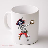 Dabbing Skeleton Pirate Baseball Ball Halloween Costume Coffee Mug thumb 0