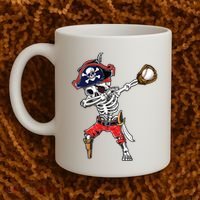 Dabbing Skeleton Pirate Baseball Ball Halloween Costume Coffee Mug thumb 2
