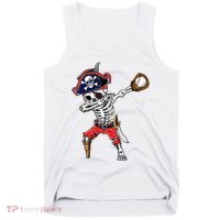 Dabbing Skeleton Pirate Baseball Ball Halloween Costume Tank Top thumb 0
