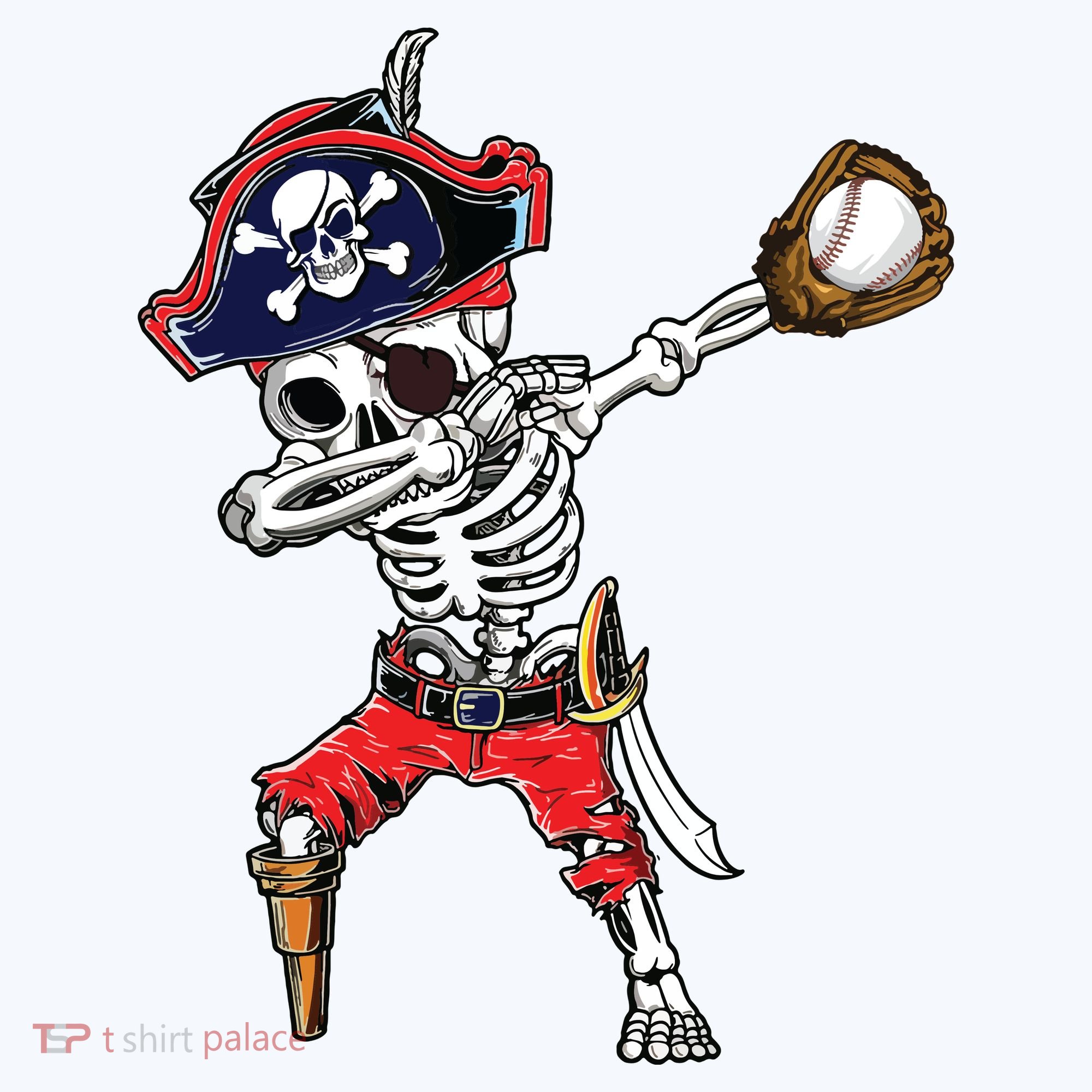 Dabbing Skeleton Pirate Baseball Ball Halloween Costume Visor