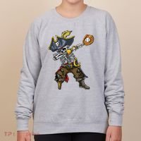 Dabbing Skeleton Pirate Baseball Lover Halloween Costume Women's Sweatshirt thumb 0