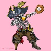 Dabbing Skeleton Pirate Baseball Lover Halloween Costume Coaster thumb 2