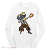 Dabbing Skeleton Pirate Baseball Lover Halloween Costume Long Sleeve Shirt thumb 0
