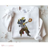 Dabbing Skeleton Pirate Baseball Lover Halloween Costume Sweatshirt thumb 2