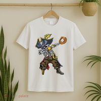 Dabbing Skeleton Pirate Baseball Lover Halloween Costume T-Shirt thumb 2