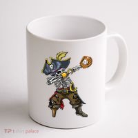 Dabbing Skeleton Pirate Baseball Lover Halloween Costume Coffee Mug thumb 1